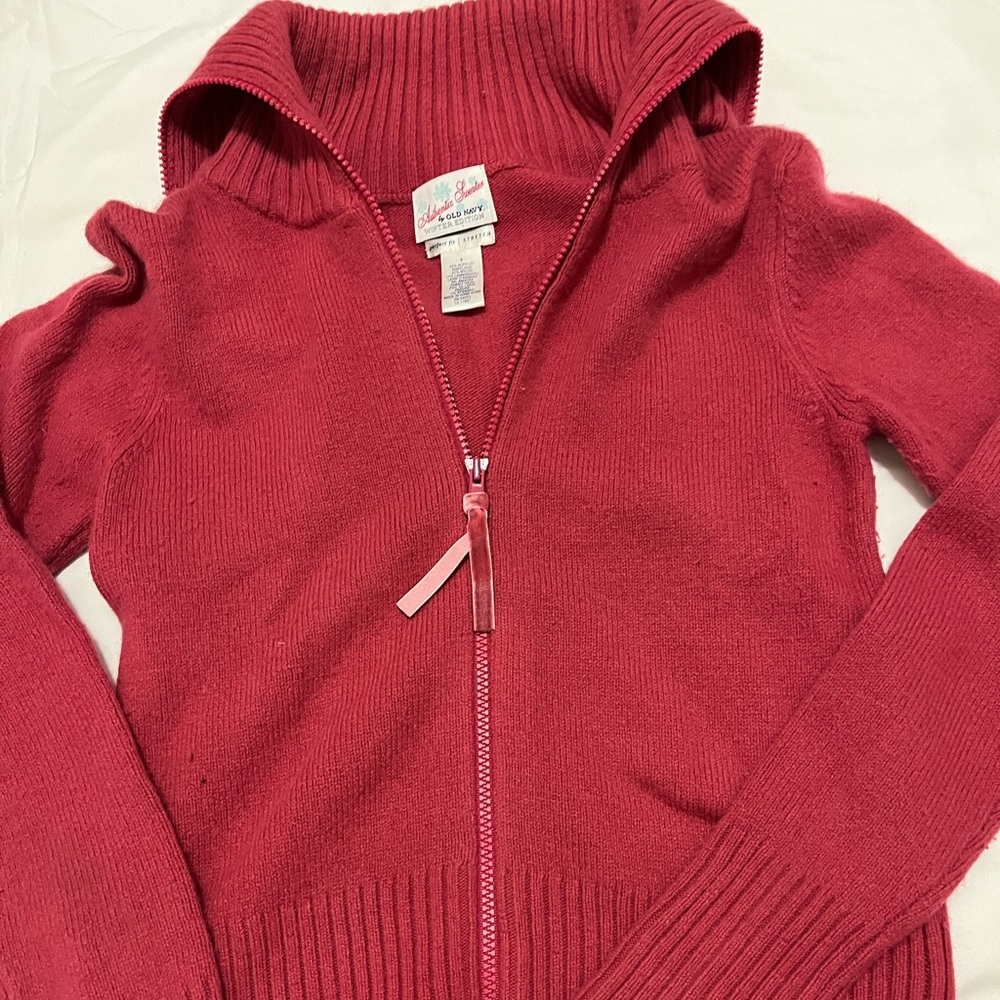 y2k Pink Zip-Up Sweater